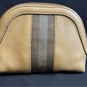 GUCCI rare KORS 1990’s Cosmetic Bag Travel Pouch or Clutch- Pebbled Leather